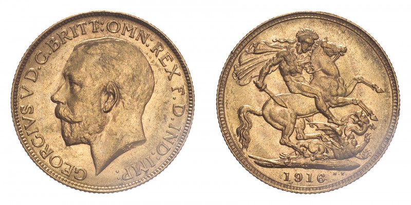 AUSTRALIA. George V, 1910-36. Sovereign, 1916 P, Perth, Scarce. 7.99 g. S-4001; ...