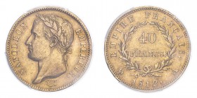 FRANCE. Napoleon I, 1804-14, 1815. 40 Francs, 1812 A, Paris, 12.90 g. Fr-505; Gad-1084; F-541; KM-696. 
Laureate head of Napoleon facing left, surroun...