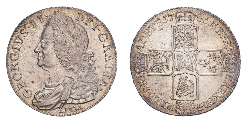 GREAT BRITAIN. George II, 1727-60. Halfcrown, 1746 LIMA, London, 14.90 g. S-3695...