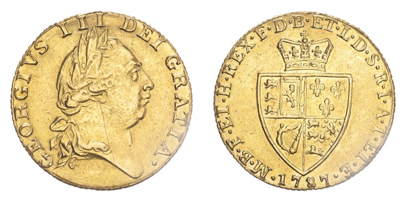 GREAT BRITAIN. George III, 1760-1820. Guinea, 1787, London, 8.40 g. S-3729; KM-6...