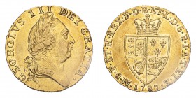 GREAT BRITAIN. George III, 1760-1820. Guinea, 1787, London, 8.40 g. S-3729; KM-609. 
Fifth laureate bust of George III facing right. Legend reads ·GEO...
