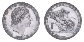 GREAT BRITAIN. George III, 1760-1820. Crown, 1819, London, LIX. 28.28 g. S-3787; KM-675.
Laureate head of King George III right, legend around, date ...
