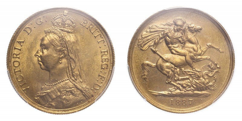 GREAT BRITAIN. Victoria, 1837-1901. 2 Pounds, 1887, London, 15.98 g. S-3865; KM-...