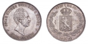 NORWAY. Oscar I, 1844-59. Speciedaler, 1849, Kongsberg, 28.83 g. Ahlstrom 4; Dav-243. 
Good very fine, reverse better.