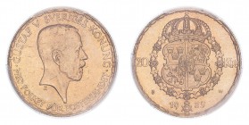 SWEDEN. Gustav V, 1907-50. 20 Kronor, 1925 W, Rare. 8.96 g. KM-800. 
Bare head of Gustav V facing right, legend reads ·GUSTAF V SVERIGES KONUNG· MED F...