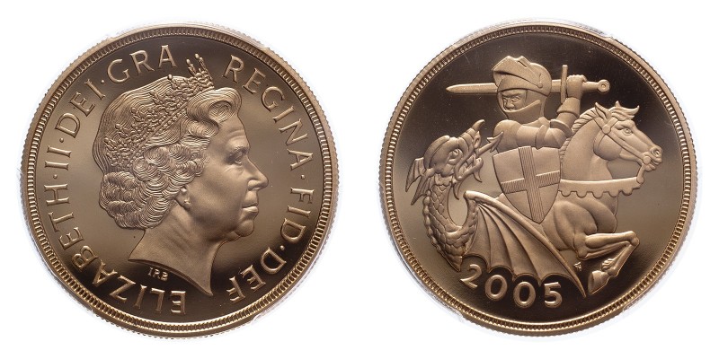 GREAT BRITAIN. Elizabeth II, 1952-. 5 Pounds, 2005, Royal Mint, Proof. 39.94 g. ...