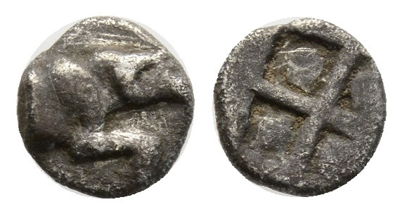 greek coins Silver Obol 0,33 g. 7,2 mm.