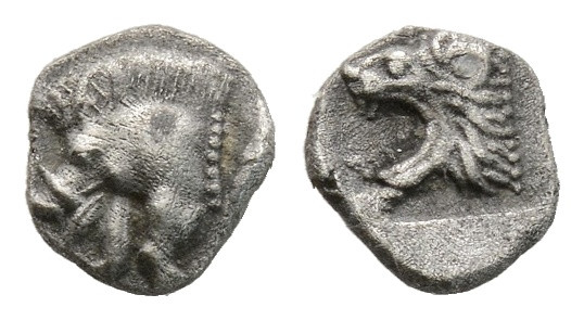 greek coins Silver Obol 0,36 g. 6,8 mm.