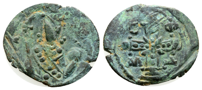 Byzantine Coins AE Bronze. 2,4 g. 21,8 mm.