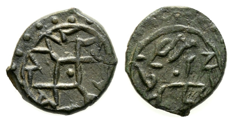 Medieval, World and Islamic coins, AE Bronze 0,96 g. 11,7 mm.