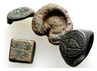 Ancient bronze figure, 4 pieces