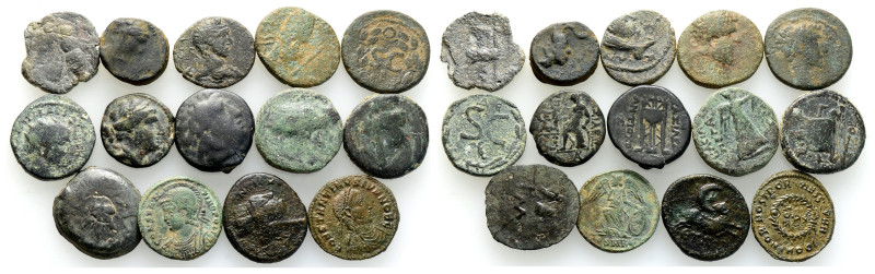 Ancient Bronze Coins..14 Pieces .. Sold As Seen.No Returns.