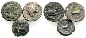 Ancient Bronze Coins..3 Pieces .. Sold As Seen.No Returns.