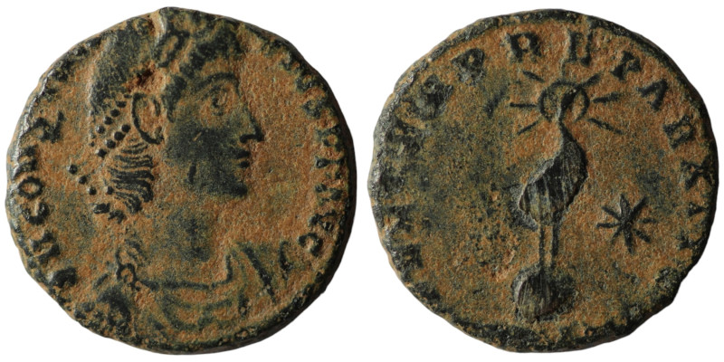 Constantinus II. (351-354 AD). Follis. Antioch. Obv: D N CONSTANTIVS P F AVG. pe...