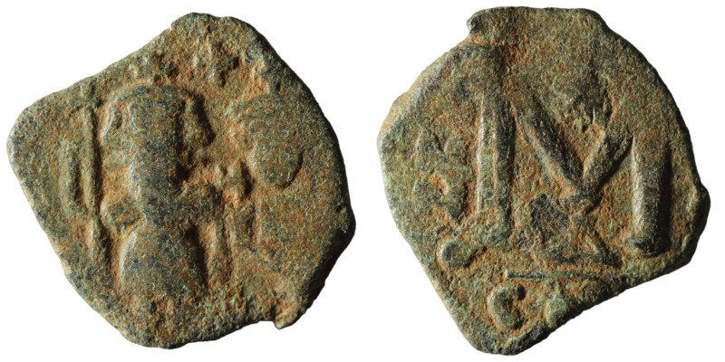 Heraclius and Heraclius Constantine. (610-641 AD) Æ Follis. Constantinople. Obv:...