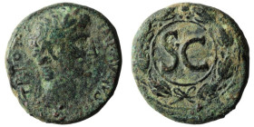 Augustus. (27 BC-14 AD). Æ Bronze. Syria. Antioch. Obv: bust of Augustus right. Rev: SC in laurel-wreath. 28mm, 18,29g