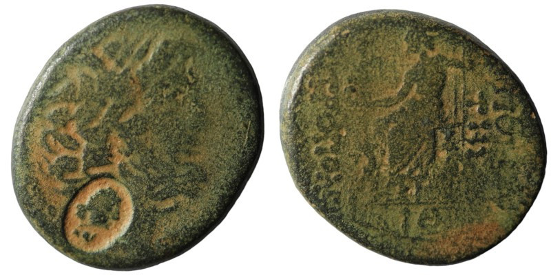 Cleopatra VII. (47-45 BC). Æ Tetrachalkon. Antioch. artificial sandpatina. 24mm,...