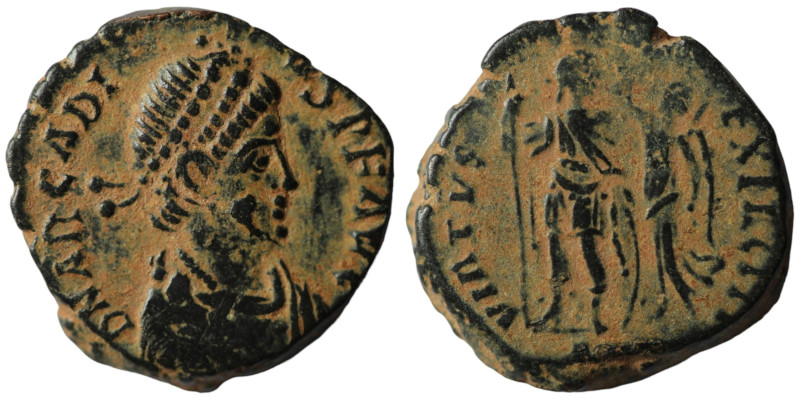 Arcadius. (383-408 AD). Æ Follis. Antioch. 15mm, 2,99g