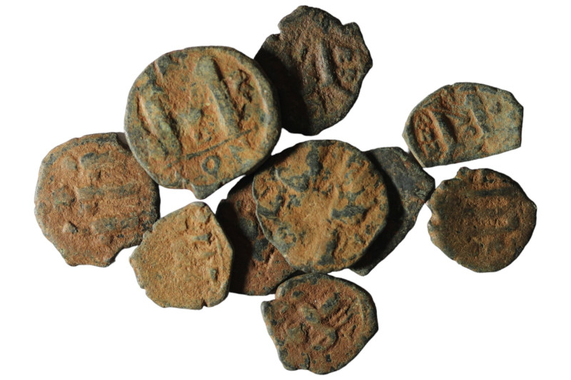 Lot of 10 byzantine bronze coins. sold as seen, no return.