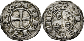 ALFONSO VI (1073-1109). Toledo. Dinero. Vellón. ANFVS REX. +TOLETVM. Escasa