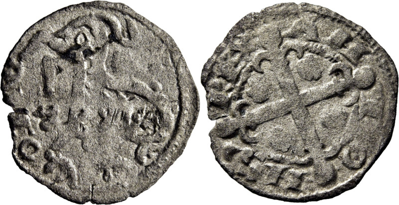 ALFONSO IX (1188-1230). Salamanca. Dinero. Vellón. E delante del león (para otro...