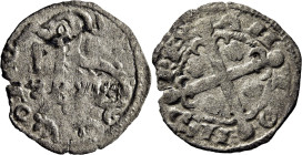 ALFONSO IX (1188-1230). Salamanca. Dinero. Vellón. E delante del león