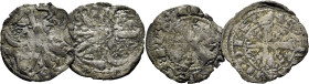 ALFONSO IX (1188-1230). ¿León?. Dinero. Vellón. ILDEFONS …Lote de 2