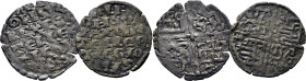 ALFONSO X (1252-1284). Coruña. Dinero blanco de la guerra…Lote de 2