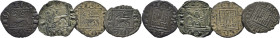 ALFONSO X (1252-1284). Burgos. Óbolo o pujesa. Vellón. … Lote de 4