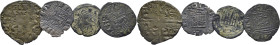 ALFONSO X (1252-1284). Dinero blanco de la guerra. Vellón. Flor de Lis… Lote de 4