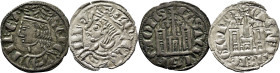 SANCHO IV (1286 y siguientes). Coruña. Cornado. Vellón… Lote de 2