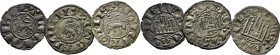 FERNANDO IV (1295-1312). Coruña. Noven. Vellón… Lote de 3