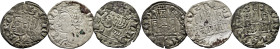 ALFONSO XI (1312-1350). León. Cornado. Vellón. Lote de 3