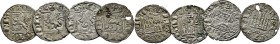 ALFONSO XI (1312-1350). Burgos. Novén. Vellón. B en anverso y reverso…lote de 4