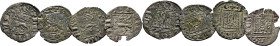 ALFONSO XI (1312-1350). Sevilla. Novén. Vellón… Lote de 4