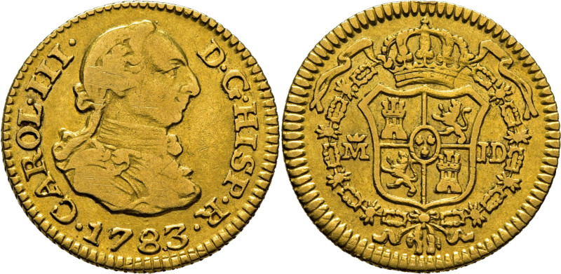 Carlos III. Madrid. 1/2 escudo. 1783. JD. Cy12191. 1´75 g. Suaves finas rayitas ...