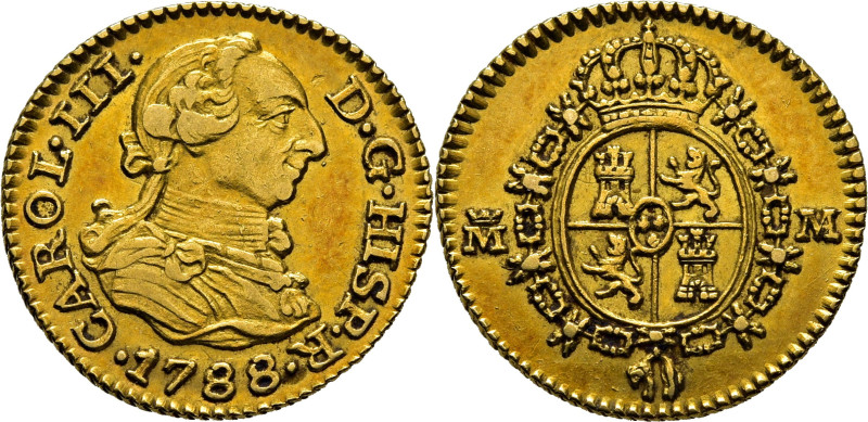 Carlos III. Madrid. 1/2 escudo. 1788. M. Cy12202. 1´77 g. EBC-, brillo original....