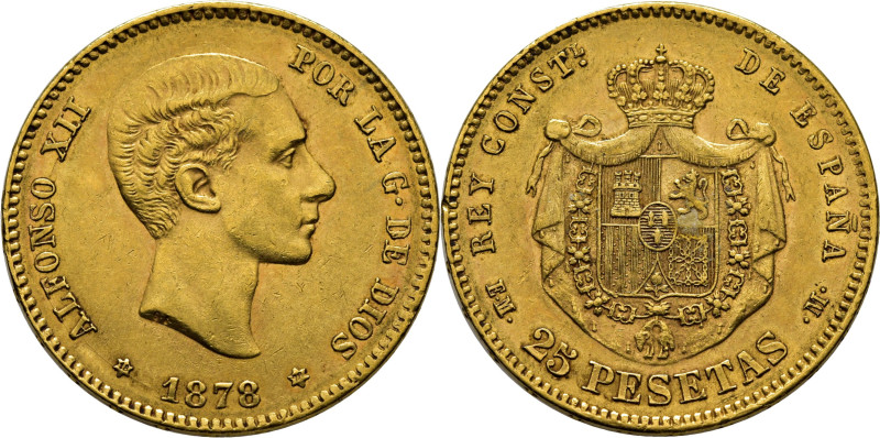 Alfonso XII. Madrid. 25 pesetas. 1878*18-78. EMM. Cy17527. 8´1 g. MBC+, mínimos ...