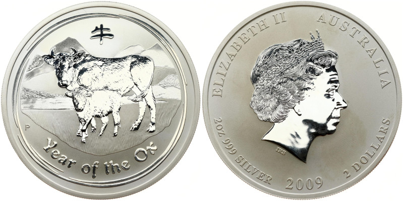 Australia. Elizabeth II (1952-2022). 2 Dollars 2009 P Year of the Ox. Silver. 99...