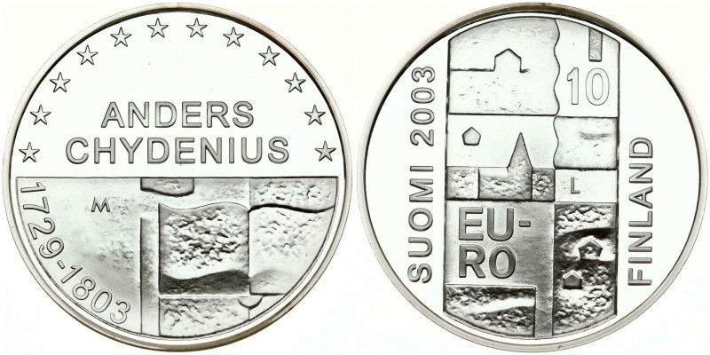 Finland 10 Euro 2003 Anders Chydenius. 200th Anniversary of the Death of Anders ...