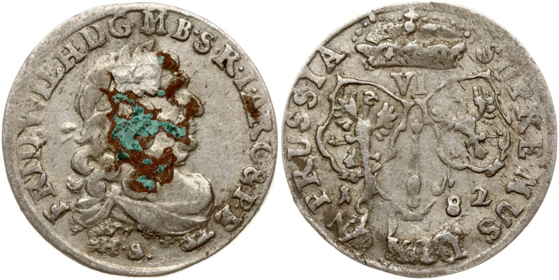 Germany, Brandenburg-Prussia. Friedrich Wilhelm (1640-1688). 6 Groschen 1682 HS....