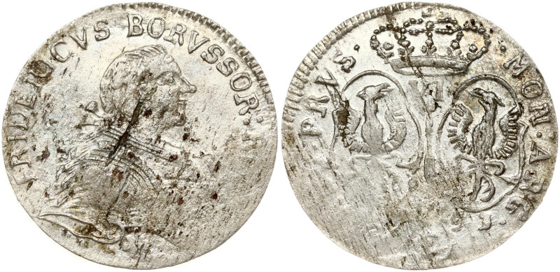 Germany, Prussia. Friedrich II (1740-1786). 6 Groscher 1753 E ST. Billon 2.59 g....