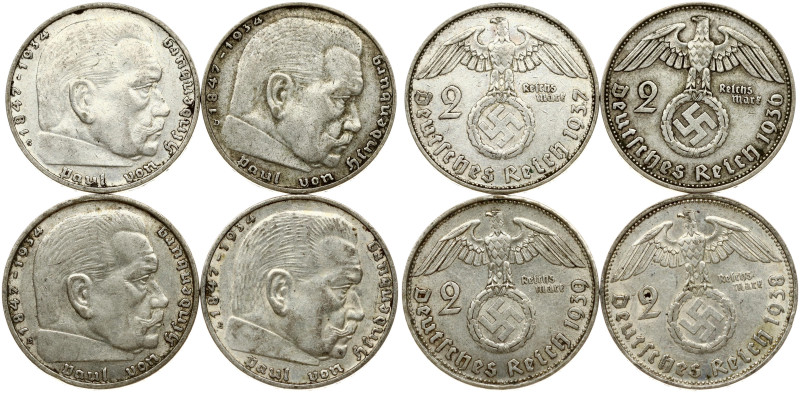 Germany Third Reich 2 Reichsmark 1936-1939. 2 Reichsmark Paul von Hindenburg 193...