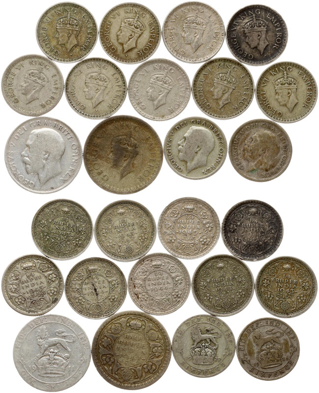 Great Britain, India. 6 Pence - 1 Rupee 1911-1945. Silver .925 & .500, total wei...