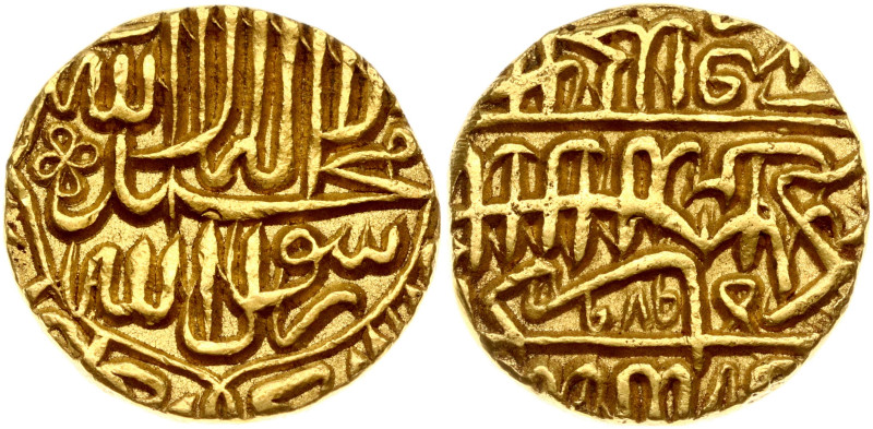 India, Mughal Empire. Akbar (1556-1605). Mohur 979 (1572). Gold 10.86 g. KM 106.