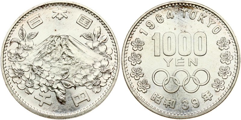 Japan. Showa (1926-1989). 1000 Yen 39 (1964), 1964 Summer Olympics, Tokyo. Silve...