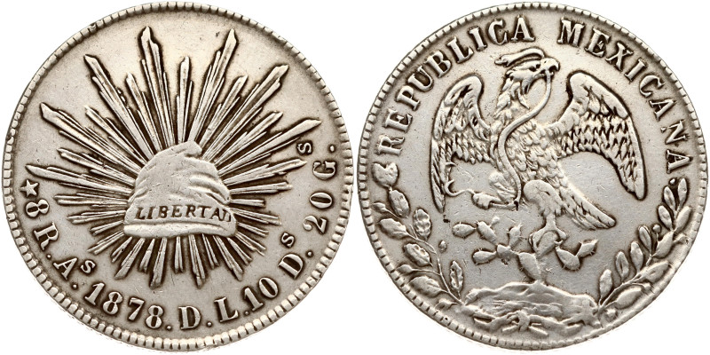 Mexico. 8 Reales 1878 A DL. Silver 26.88 g. KM 377.