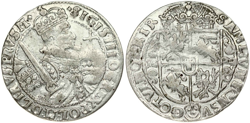 Poland. Zygmunt III Waza (1587-1632). Ort 1622, Bydgoszcz. Obverse: PRVS M+ Silv...