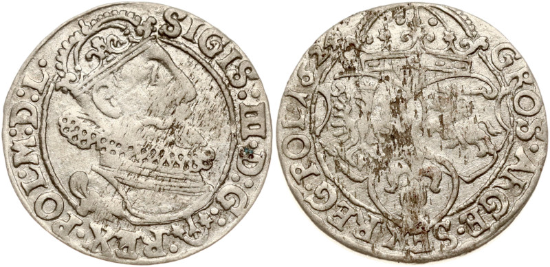 Poland. Zygmunt III Waza (1587–1632). Szostak 1624, Krakow. (Av: SIGIS:III.D:G:-...