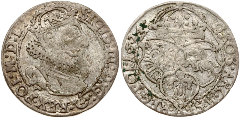 Poland. Zygmunt III Waza (1587–1632). Szostak 1624, Krakow. (Av: SIGIS:III.D:G:-...